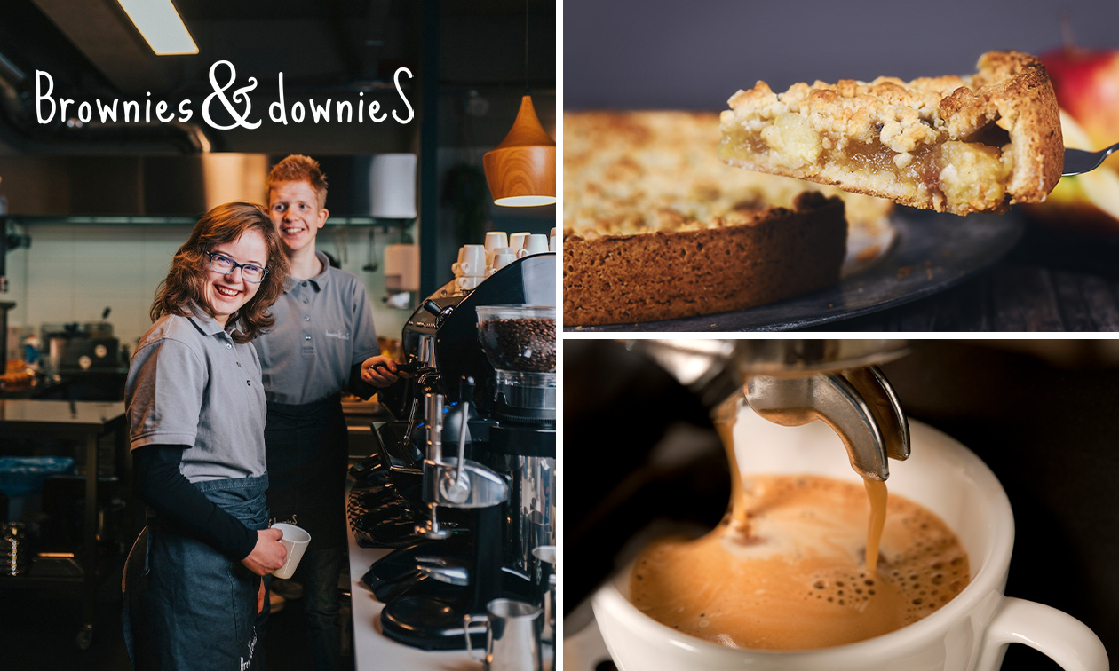 Brownies & DownieS Delft, Koffie/thee + appelgebak bespaar 34 in Delft